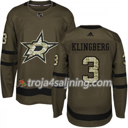 Dallas Stars tröja John Klingberg 3 Adidas 2017-2018 Camo Grön Authentic - NHL Tröjor Herr